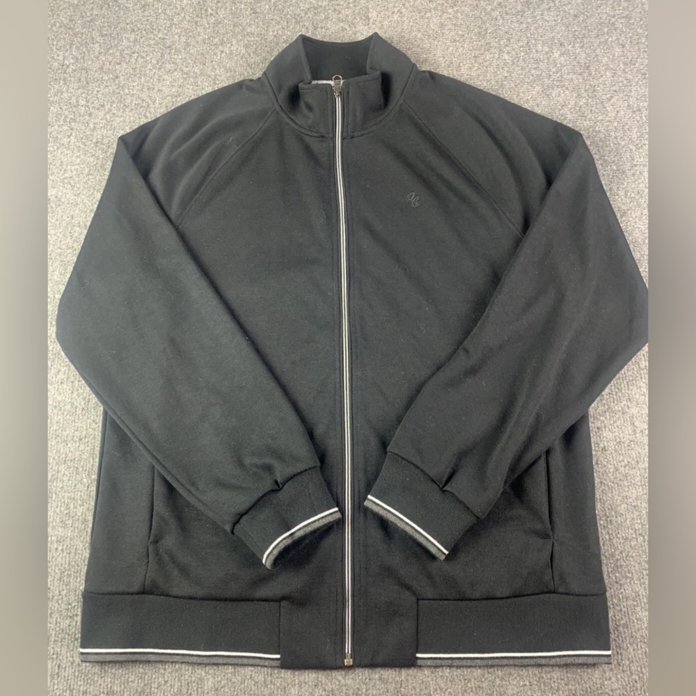 Robert Graham Mens Long Sleeve Full Zip Jacket Size L Black/Gray/White